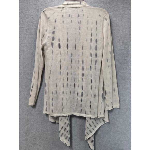 Eileen Fisher Alpaca Silk Open Front Drape Tie Dye Cardigan Size MP - Picture 3 of 6